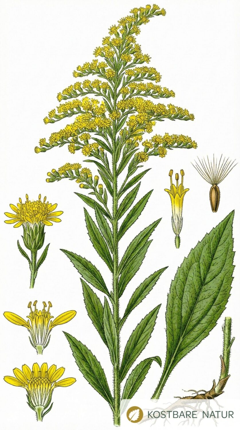 Gärtnern gilt die Kanadische Goldrute als wuchernder Neophyt. Sie hat aber auch viele positive Eigenschaften und du kannst sie für die Gesundheit nutzen!