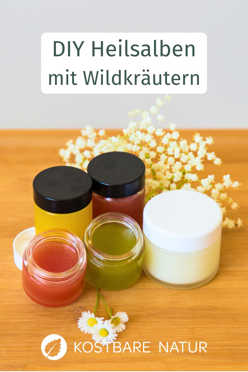 Salben herzustellen ist leicht und mit natürlichen Zutaten kannst du die Heilkräfte deiner Lieblingspflanzen nutzen und eigene Heilsalben zubereiten!