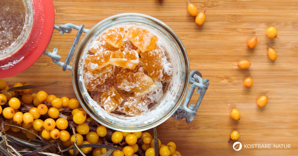 Leckere Bonbons aus Sanddornsaft zubereiten - so einfach stellst du fruchtige Naschereien selber her.
