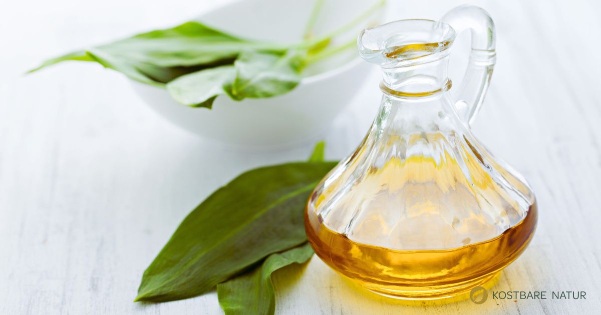 Mit selbstgemachtem Bärlauchöl kannst du die Bärenkräfte bewahren und im Laufe des Jahres z.B. für Salate verwenden.