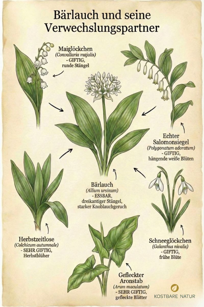 Frühling ist Bärlauchzeit! Leider gibt es einige giftige Pflanzen, mit denen er öfter verwechselt wird. So kannst du Bärlauch erkennen.
