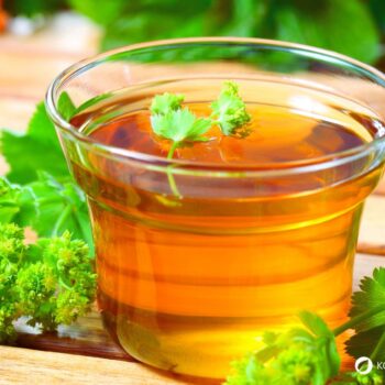 Frauenmanteltee im Glas