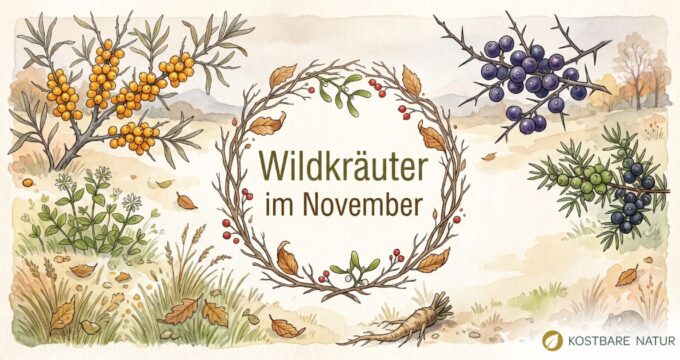 Finde heraus, welche Wildkräuter, Wildfrüchte und andere Schätze du zur Zeit finden und wie du sie in der Küche und für die Gesundheit nutzen kannst!
