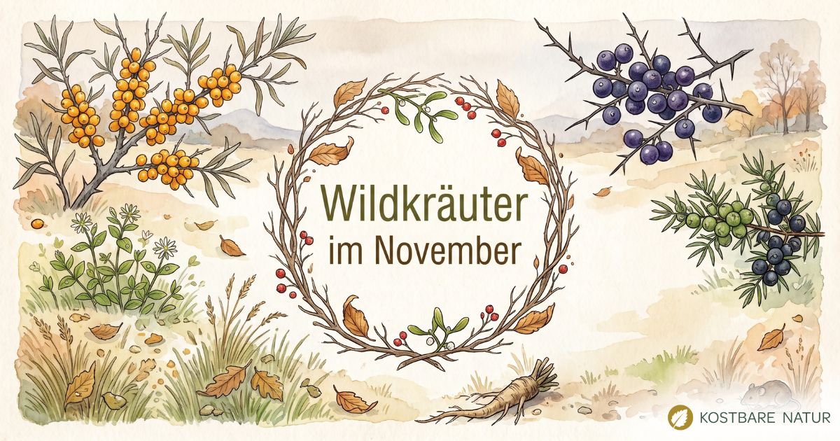 Finde heraus, welche Wildkräuter, Wildfrüchte und andere Schätze du zur Zeit finden und wie du sie in der Küche und für die Gesundheit nutzen kannst!