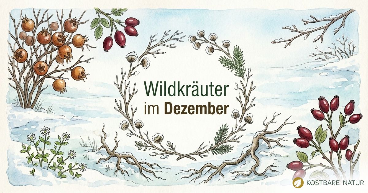 Finde heraus, welche Wildkräuter, Wildfrüchte und andere Schätze du zur Zeit finden und wie du sie in der Küche und für die Gesundheit nutzen kannst!