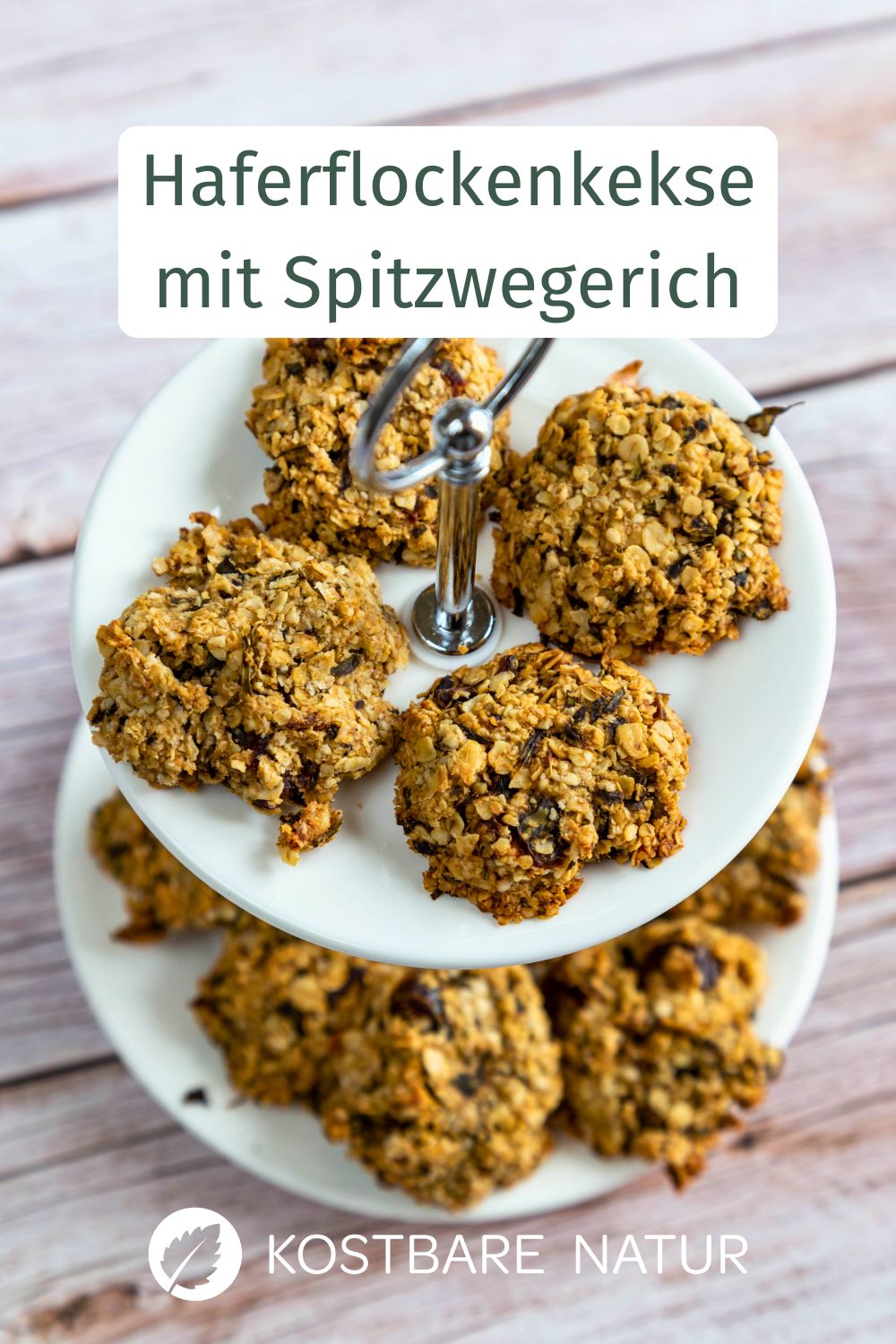 Haferflockenkekse sind die perfekte Knabberei – nicht zu süß und voller Ballaststoffe. Mit Spitzwegerich gelingen sie besonders gut.