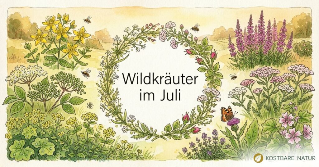 Finde heraus, welche Wildkräuter, Wildfrüchte und andere Schätze du zur Zeit finden und wie du sie in der Küche und für die Gesundheit nutzen kannst!
