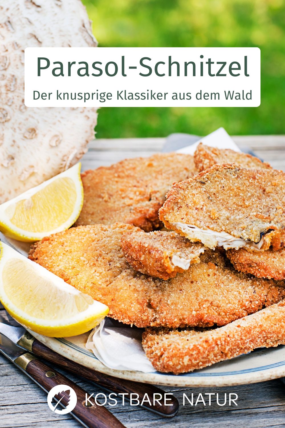 Parasol-Schnitzel ist ein echter Klassiker unter den Pilzgerichten! Es lässt sich einfach zubereiten, ist wunderbar knusprig und innen besonders saftig.