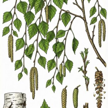 Die Birke mit ihrer hellen Rinde und zarten Blättern ist ein traditionelles Heilgehölz: diuretisch, entzündungshemmend und hautfreundlich.