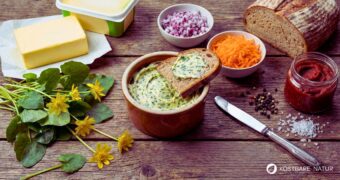 Scharbockskrautbutter einfach selber machen. Frisches Wildkräuter Rezept für den Frühling. Schnell zubereitet, lecker und vielseitig.