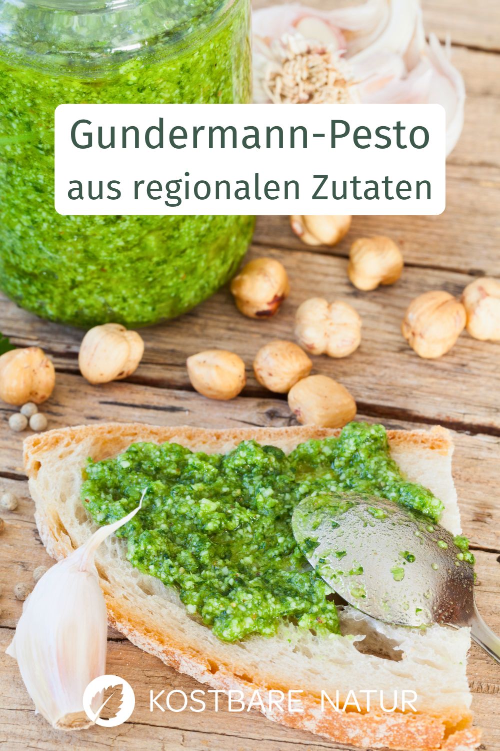 Hausgemachtes Pesto ist eine wunderbare Art, wilde Kräuter zu verarbeiten und länger zu nutzen. So stellst du ein leckeres Gundelreben-Pesto her!