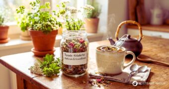 Unterleibskrämpfe während der Periode müssen nicht sein. Entdecke wirksame Wildkräuter wie Frauenmantel & Schafgarbe und ein Rezept für krampflösenden Tee.