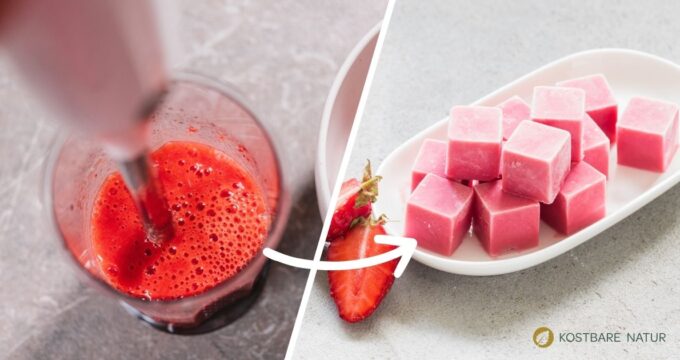 Erdbeerpüree lässt sich einfach einfrieren, ist lange haltbar und ideal für Smoothies, Desserts oder Dressings im Herbst und Winter.