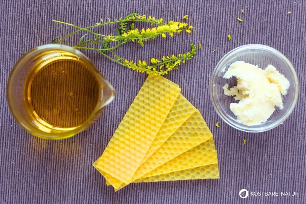 Steinkleeöl, Sheabutter und Bienenwachs