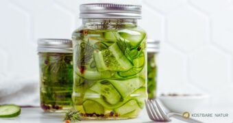 Schüttelgurken mit Dill sind schnell gemacht und schon nach wenigen Stunden aromatisch. Das Rezept kommt ohne Einkochen und langen Sud aus.