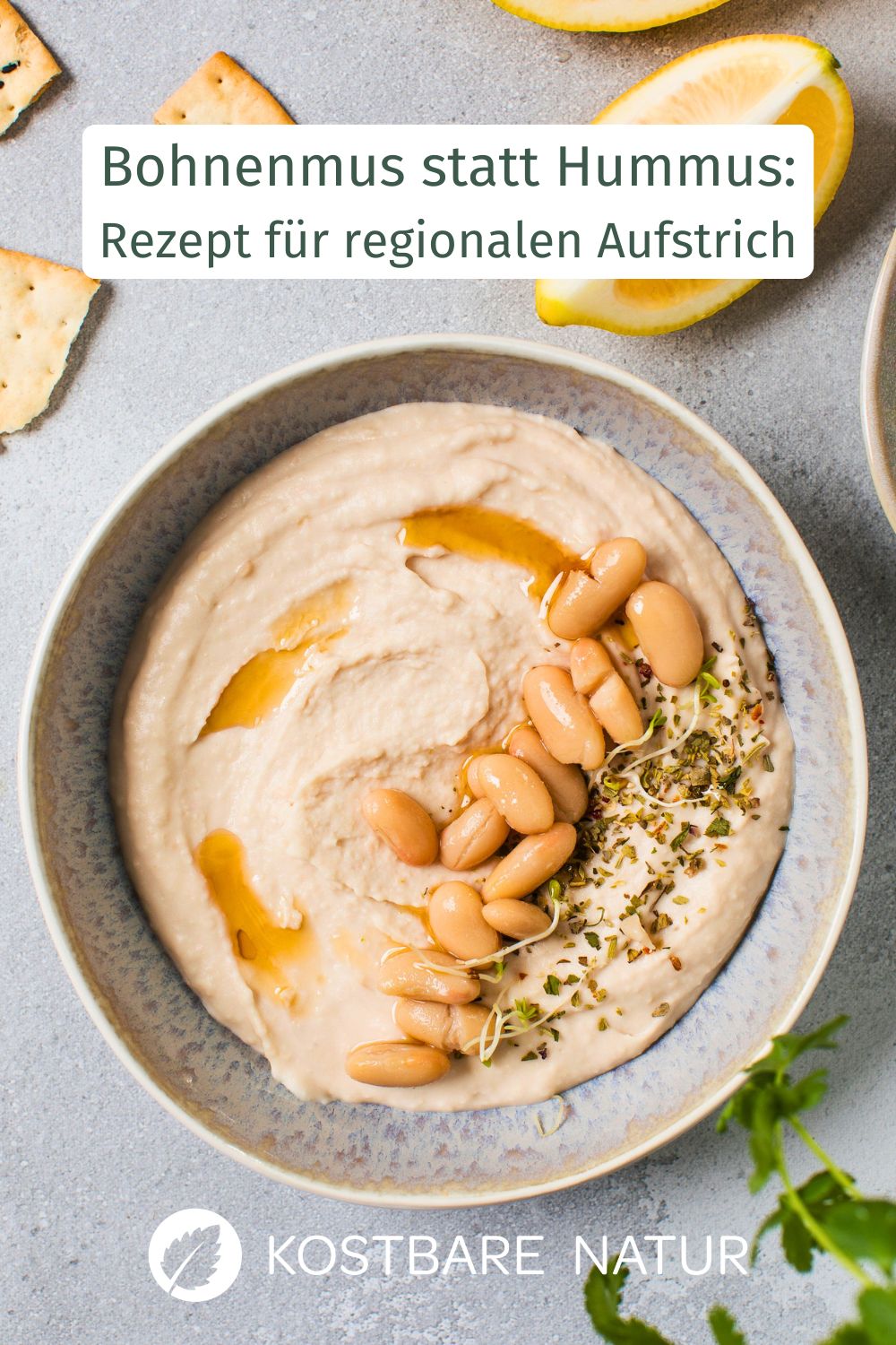 Bohnenmus gelingt mit wenigen Zutaten und schmeckt als regionaler Brotaufstrich oder Dip. Mit Gartenbohnen und frischen Kräutern wird es besonders vielseitig.